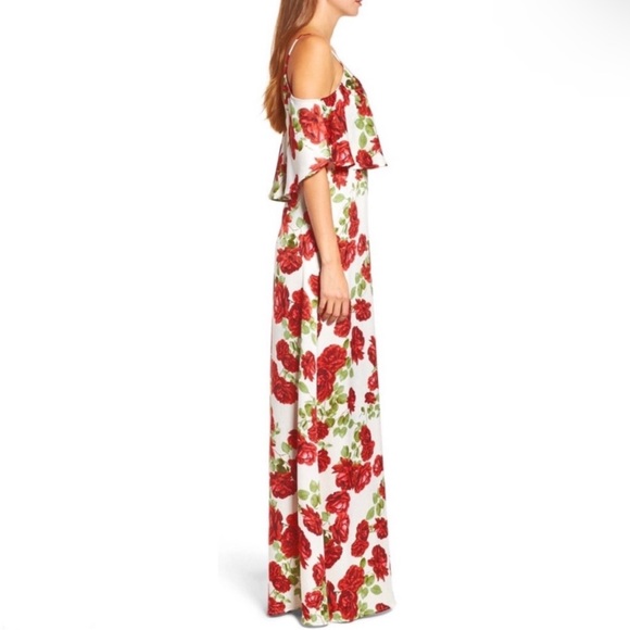 SHOW ME YOUR MUMU FLORAL COLD-SHOULDER RUFFLE MAXI DRESS - Picture 5 of 10